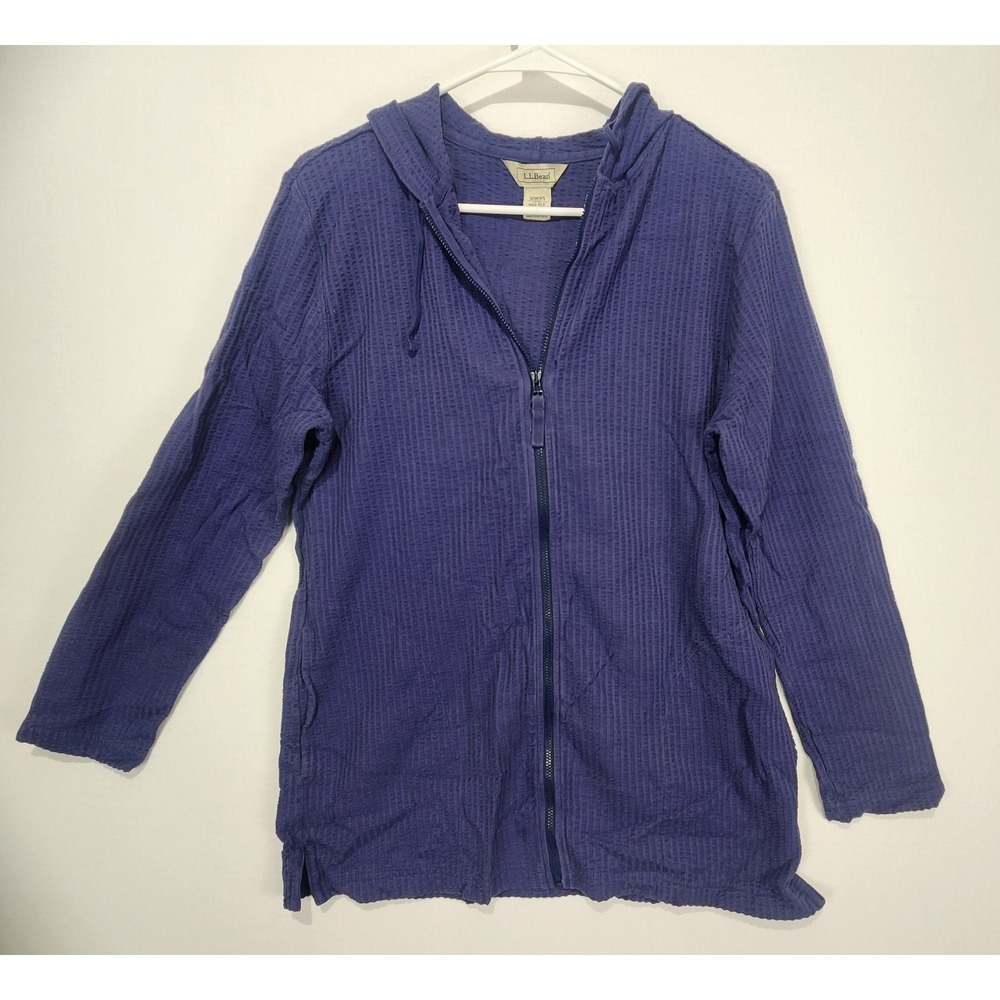L.L. Bean Women's Casual Hooded Lightweight Full Zip Jacket Purple Size M
